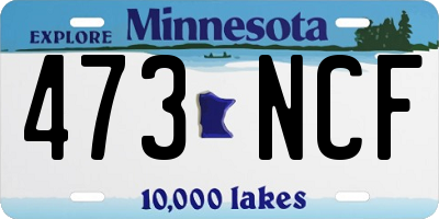 MN license plate 473NCF