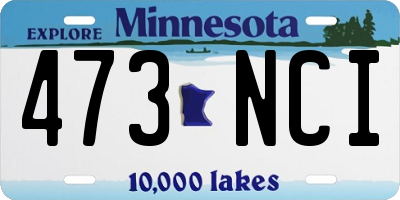 MN license plate 473NCI