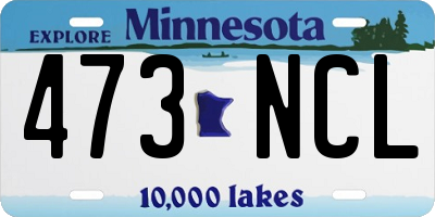 MN license plate 473NCL