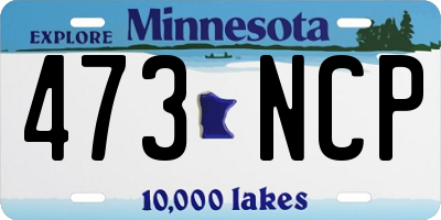 MN license plate 473NCP