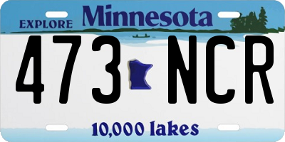 MN license plate 473NCR