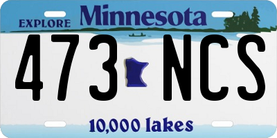 MN license plate 473NCS