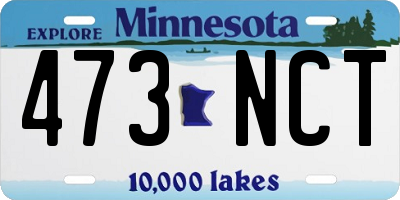 MN license plate 473NCT