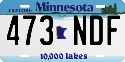 MN license plate 473NDF