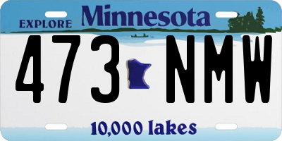 MN license plate 473NMW