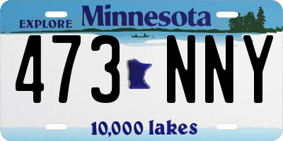 MN license plate 473NNY