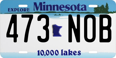 MN license plate 473NOB