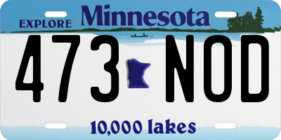 MN license plate 473NOD