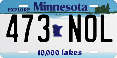MN license plate 473NOL