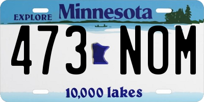 MN license plate 473NOM
