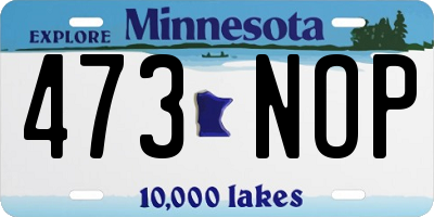 MN license plate 473NOP
