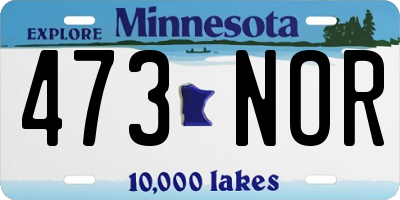 MN license plate 473NOR