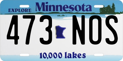 MN license plate 473NOS