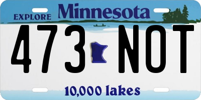 MN license plate 473NOT