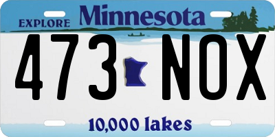 MN license plate 473NOX