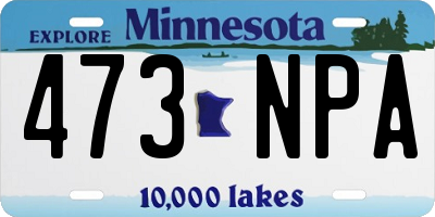 MN license plate 473NPA