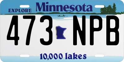MN license plate 473NPB