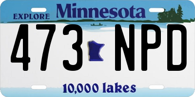 MN license plate 473NPD