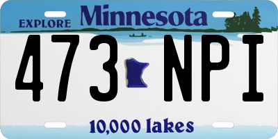 MN license plate 473NPI