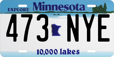 MN license plate 473NYE