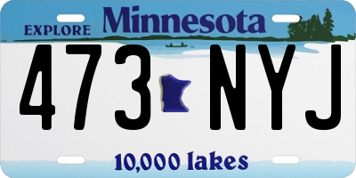 MN license plate 473NYJ