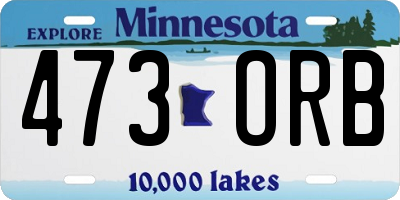 MN license plate 473ORB