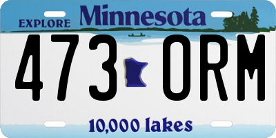 MN license plate 473ORM