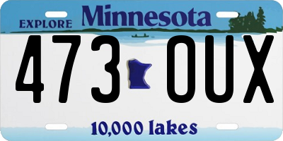 MN license plate 473OUX