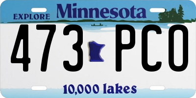 MN license plate 473PCO