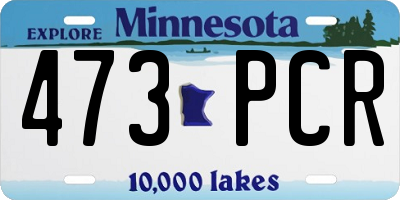 MN license plate 473PCR