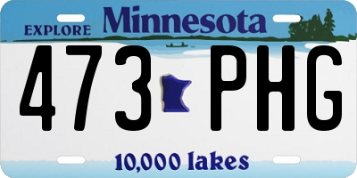 MN license plate 473PHG