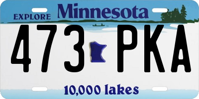 MN license plate 473PKA
