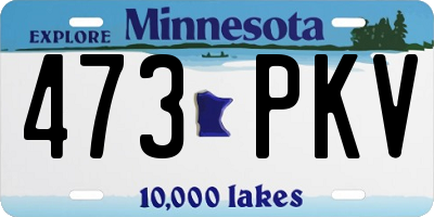 MN license plate 473PKV
