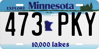 MN license plate 473PKY