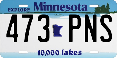 MN license plate 473PNS