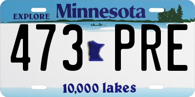 MN license plate 473PRE