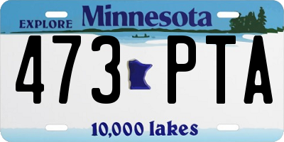 MN license plate 473PTA