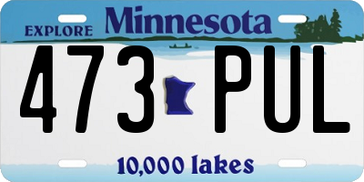 MN license plate 473PUL