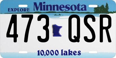 MN license plate 473QSR