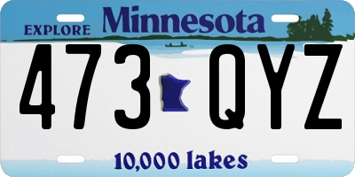 MN license plate 473QYZ
