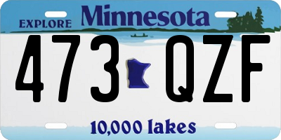 MN license plate 473QZF