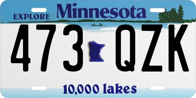 MN license plate 473QZK
