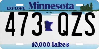 MN license plate 473QZS