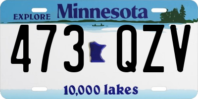 MN license plate 473QZV