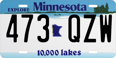 MN license plate 473QZW