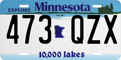 MN license plate 473QZX