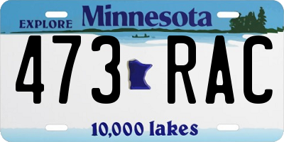 MN license plate 473RAC