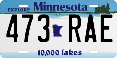 MN license plate 473RAE
