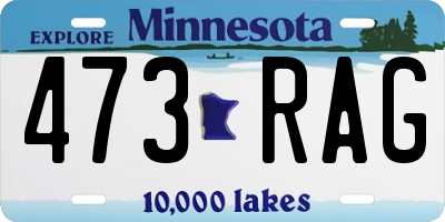 MN license plate 473RAG