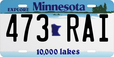 MN license plate 473RAI
